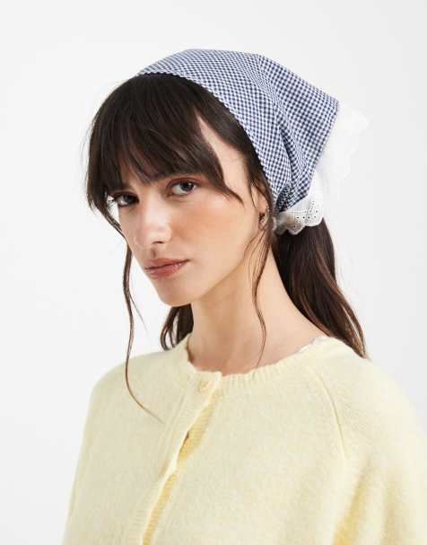 ONLY - Foulard triangle à carreaux vichy - Bleu - view 1