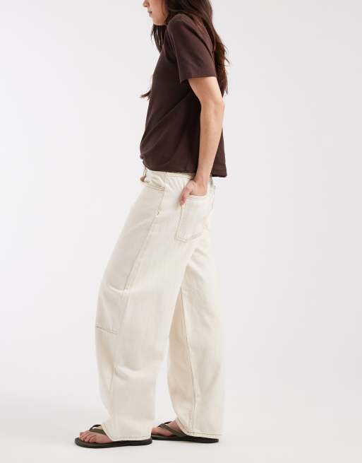 ONLY – Frankie – Naturvita jeans med hög midja och barrelben, 2 av 5