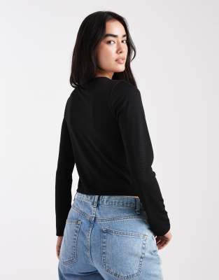 Only Front Detail Open Top In Black