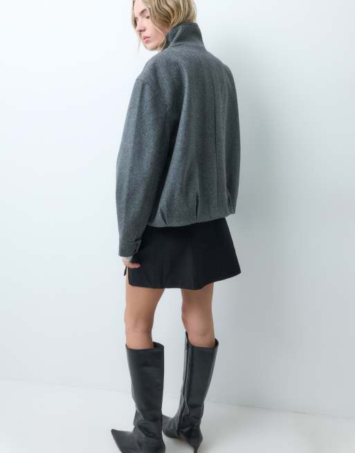 ONLY funnel neck bomber jacket in grey , 4 of 4