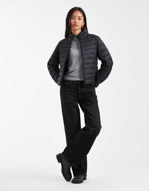 ONLY funnel neck padded jacket in black ASOS