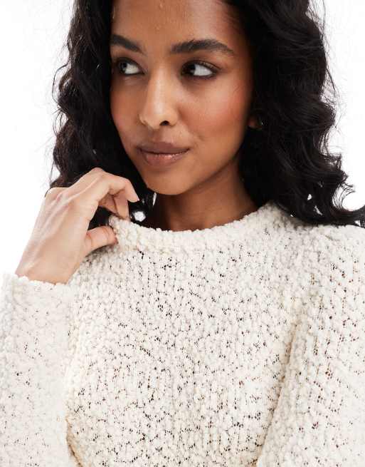 ONLY Gebreide jurk met textuur in beige ASOS