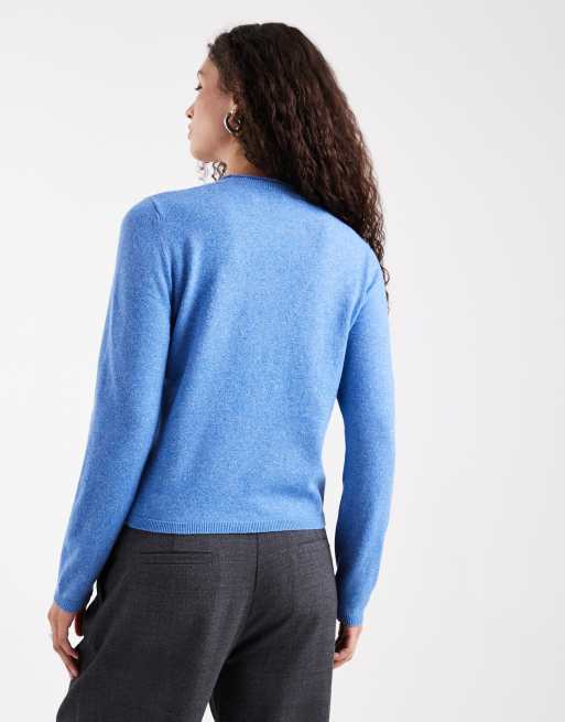 ONLY - Gebreide top met ronde hals en lange mouwen in blauw, 3 van 4