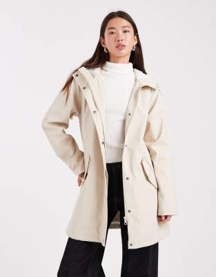 ONLY - Gefütterte Regenjacke in Creme-Weiß