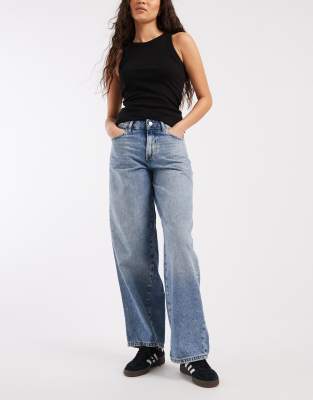 Georgia - Jean baggy à taille mi-haute - Bleu moyen W27 L32