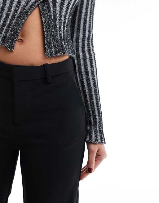 ONLY – Gerade geschnittene Hose in Schwarz mit mittelhohem Bund , 3 von 5