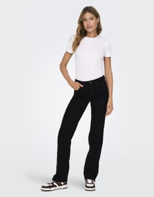 ONLY - Gerade geschnittene Jeans in Schwarz