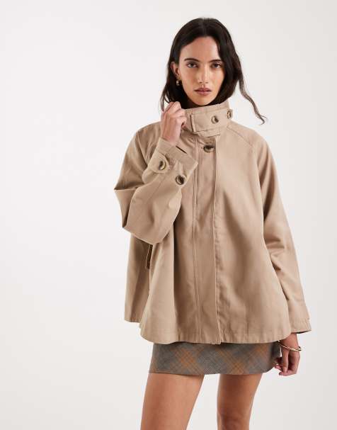 Only - Giacca a mantella con colletto alto beige chiaro - view 1