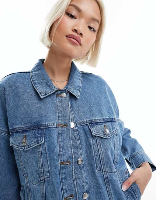 Only - Giacca di jeans oversize blu medio , 2 di 4