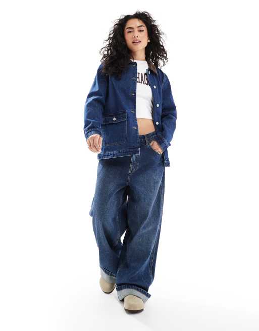ONLY - Giacca in denim a coste blu scuro, 2 di 4