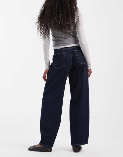 ONLY Gianna jean droit à taille nouée en bleu foncé, 3 de 5