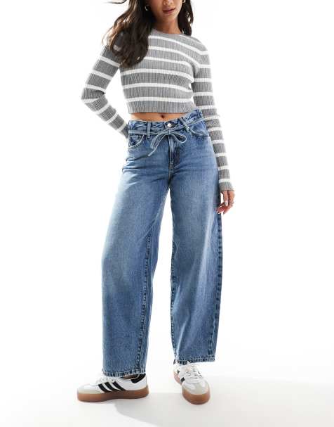 ONLY – Gianna – Jeans in Mittelblau mit mittelhohem Bund und abgerundetem Beinschnitt - view 1