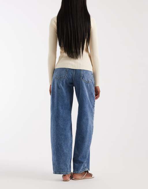 Only - Gianna - Jeans met ronde pijpen en halfhoge taille in middenblauw , 2 van 5