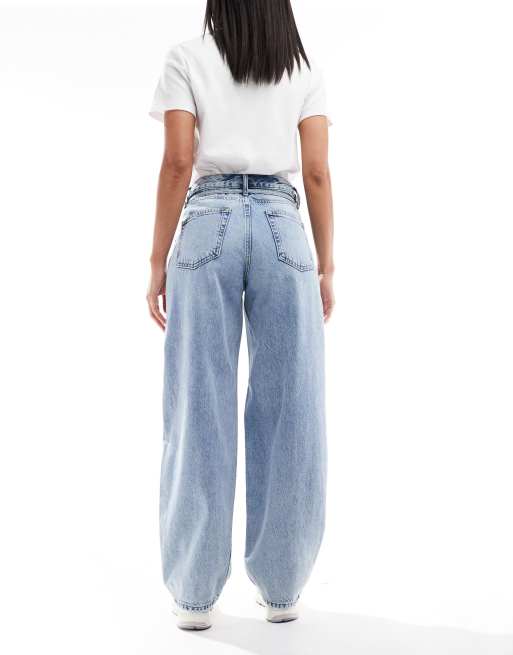 ONLY - Gianna - Lyseblå jeans med bindetalje og lige ben, 2 af 5