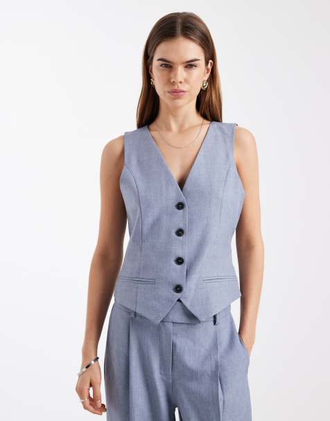 ONLY - Gilet aderente indaco vintage in coordinato - view 1