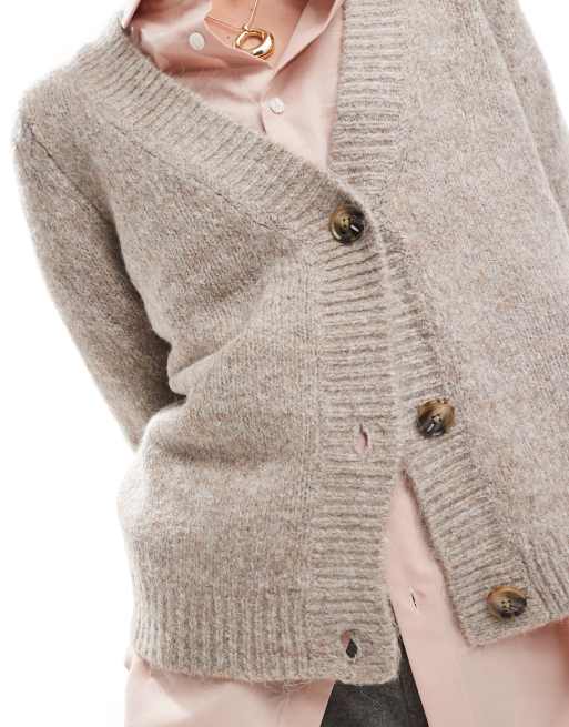 ONLY - Gilet boutonné en maille - Marron clair , 3 de 4