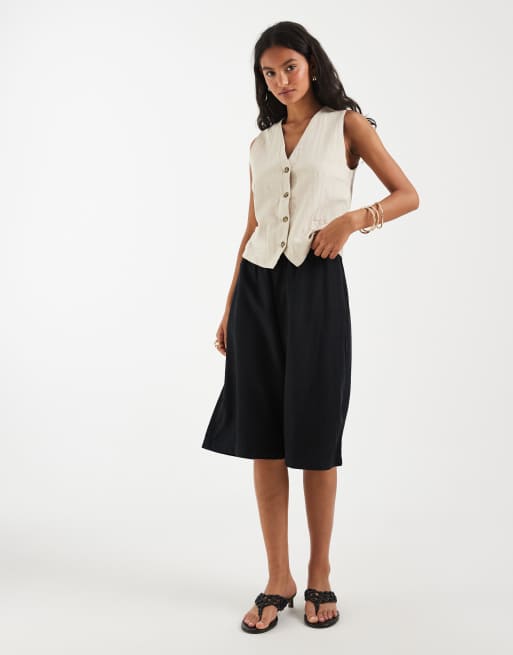 ONLY - Gilet de tailleur aspect lin - Taupe, 2 de 4
