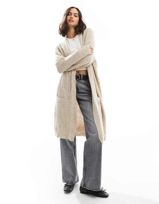 ONLY - Gilet long ouvert - Beige clair, 2 de 4