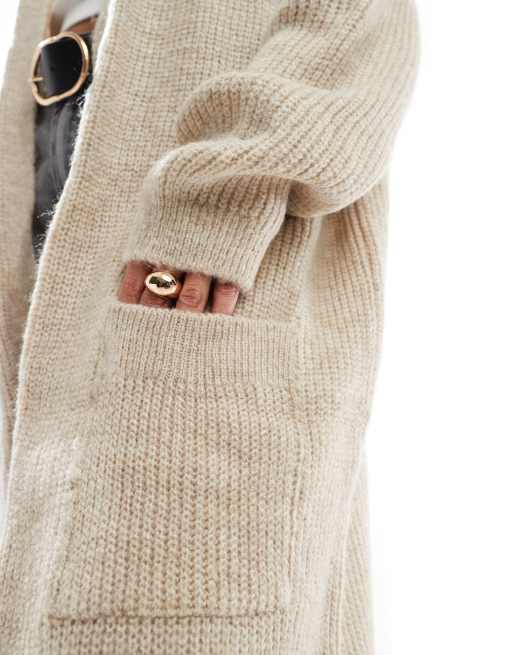 ONLY - Gilet long ouvert - Beige clair, 3 de 4
