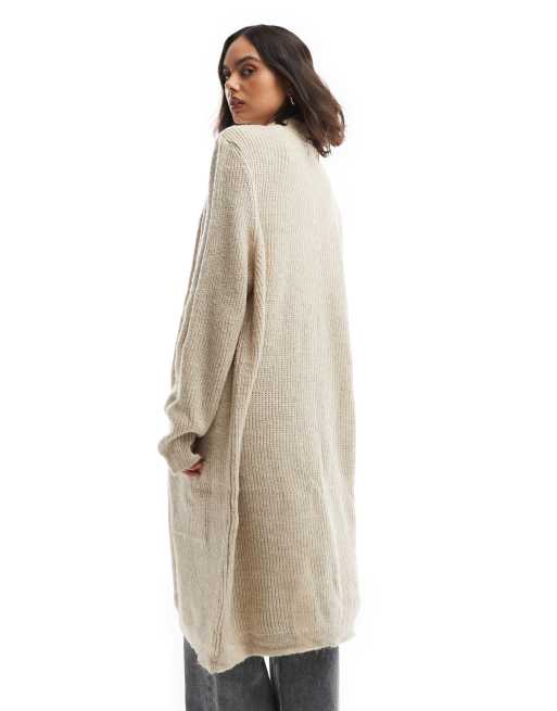 ONLY - Gilet long ouvert - Beige clair, 4 de 4