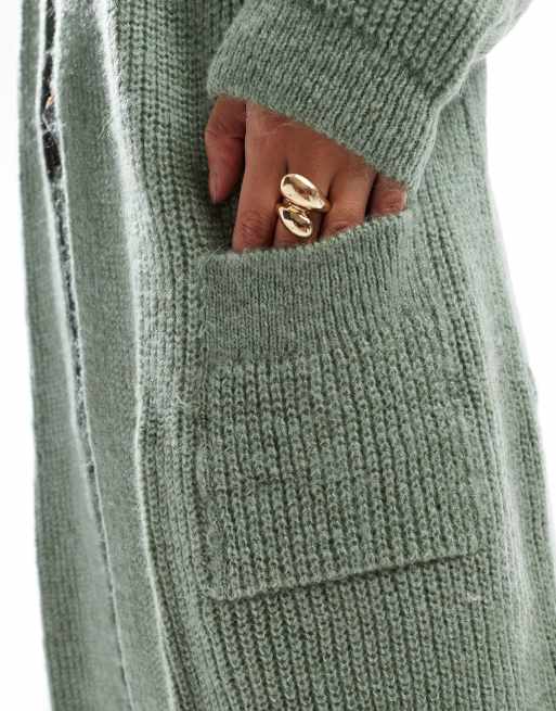 ONLY - Gilet long ouvert - Vert, 3 de 4