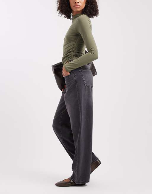 ONLY Giorgia jean baggy taille mi-haute délavé noir, 2 de 5