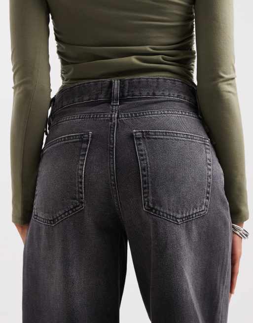ONLY Giorgia jean baggy taille mi-haute délavé noir, 4 de 5