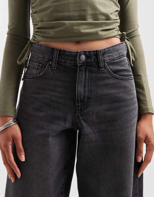 ONLY Giorgia mid waist baggy jeans i vasket sort, 5 af 5