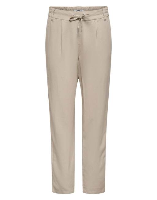 ONLY Goa-Poptrash regular fit byxor i linneblandning, grå, 6 av 7