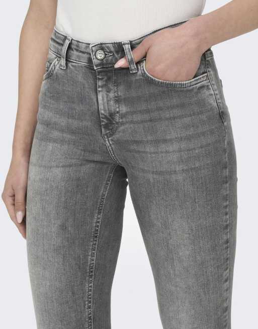 ONLY - Grå jeans i denim i skinny fit, 4 af 5