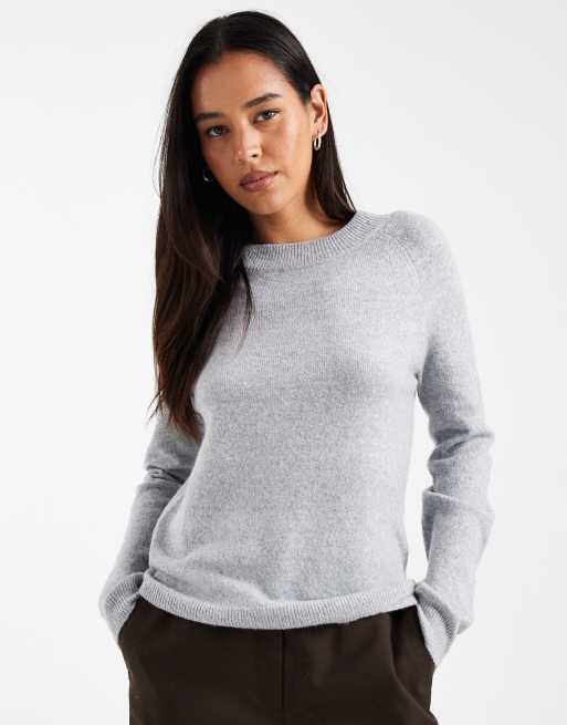 Only – Grauer Pullover mit Rundhalsausschnitt , 2 von 4