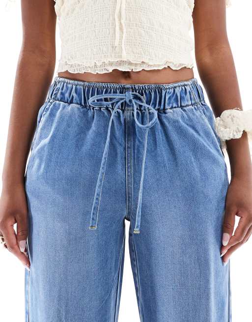 ONLY – Greta – Jeans med vida ben, hög midja och ljusblå tvätt, 4 av 5