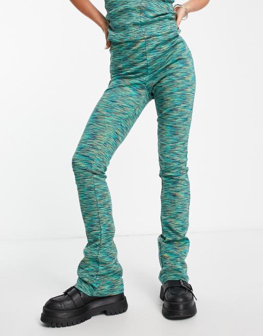 Only – Gröna utsvängda byxor i space dye, del av set, 4 av 4