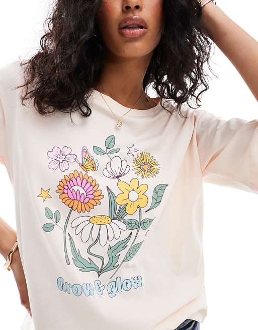 Nothing But Growth- Woman- Flowers Graphic T-Shirt Nothing But Growth- Woman- Flowers Graphic T-Shirt