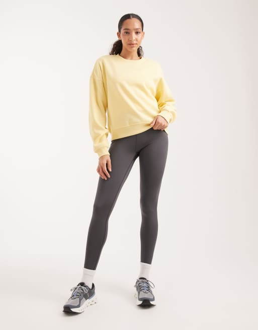 ONLY - Gul sweatshirt med rund hals og sænkede skuldre, 4 af 4