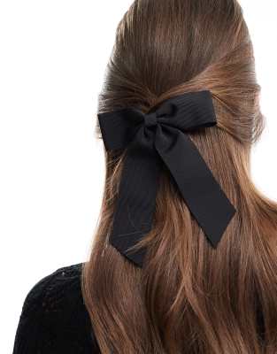 Akoak Haarspange Mit Schleife – 2 Stück, Schwarz, Mit Netz, Für Festliche Frisuren
