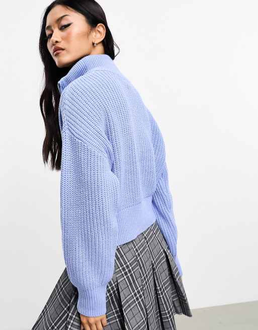 Light blue half zip sweater best sale