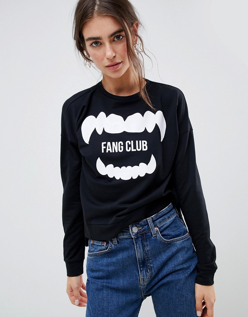 Only - Halloween - Fang Club - Sweatshirt-Zwart