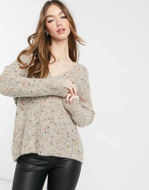 only neck and sleeves sweater