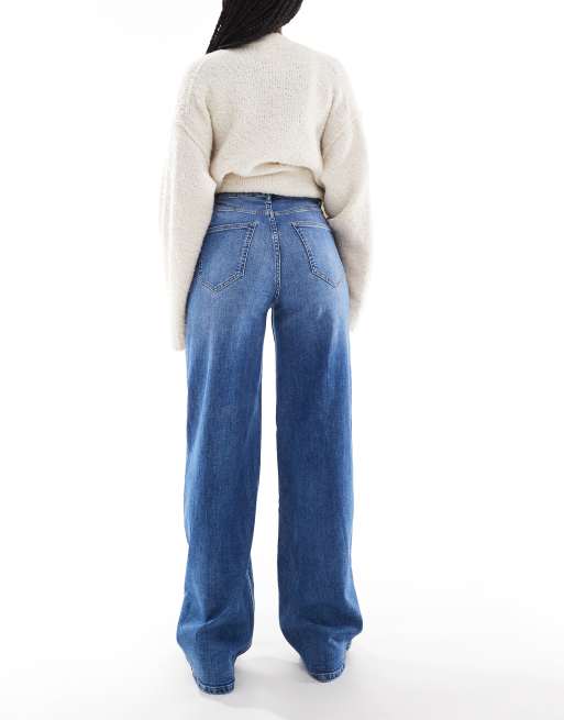 Na.e ナエ　Wide Loose Jeans _Deep Blue Buy Dark Blue Wide Leg Jeans from Next USA