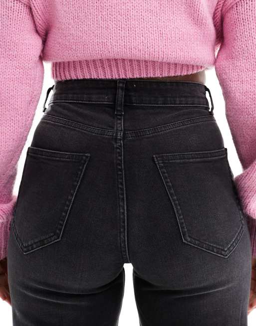 ONLY - Hannah - Jeans a fondo ampio a vita super alta nero slavato, 4 di 5