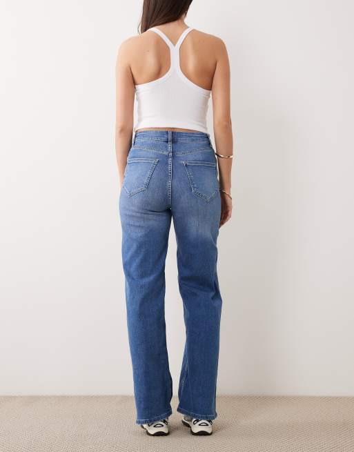 ONLY - Hannah - Jeans met extra hoge taille en wijde pijpen in middenblauwe wassing, 3 van 5