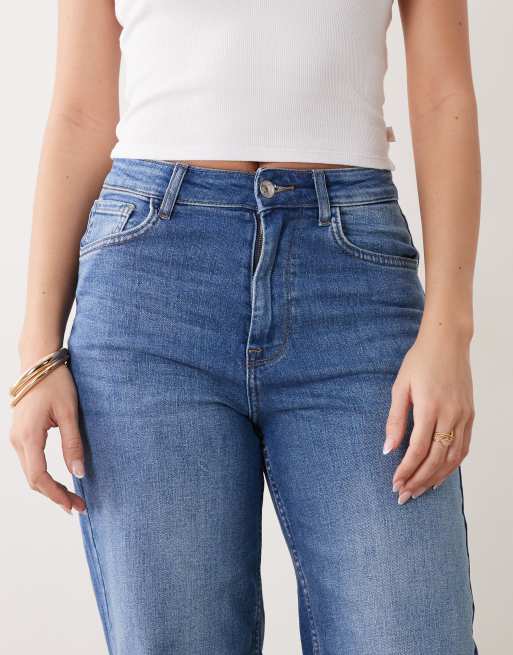 ONLY - Hannah - Jeans met extra hoge taille en wijde pijpen in middenblauwe wassing, 5 van 5