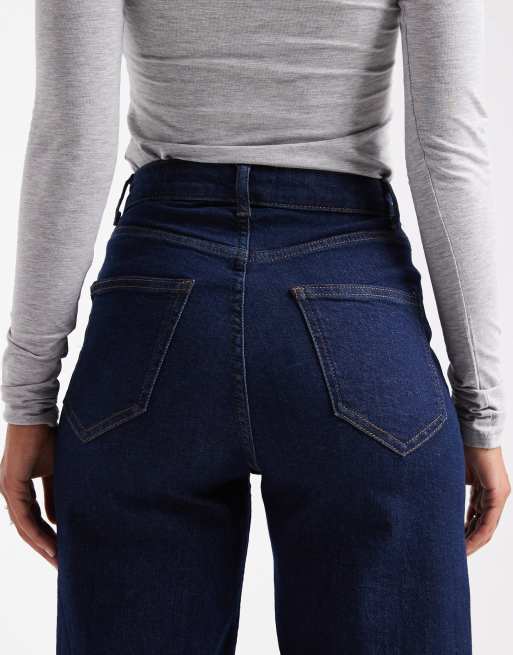 ONLY - Hannah - Jeans met wijde pijpen en extra hoge taille in donkerblauwe spoeling, 4 van 5