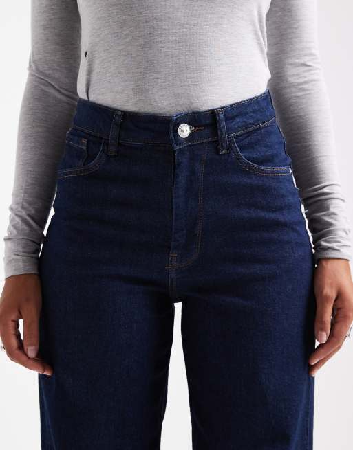 ONLY - Hannah - Jeans met wijde pijpen en extra hoge taille in donkerblauwe spoeling, 5 van 5