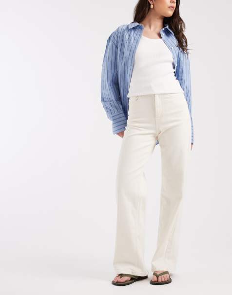 ONLY – Hannah – Naturvita jeans med vida ben och extra hög midja - view 1