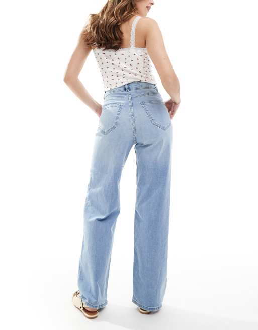 ONLY Hannah super high waist wide leg jeans in light blue wash, 2 of 5