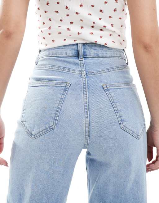 ONLY Hannah super high waist wide leg jeans in light blue wash, 4 of 5
