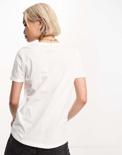 ONLY heart motif t-shirt in white , 3 of 4