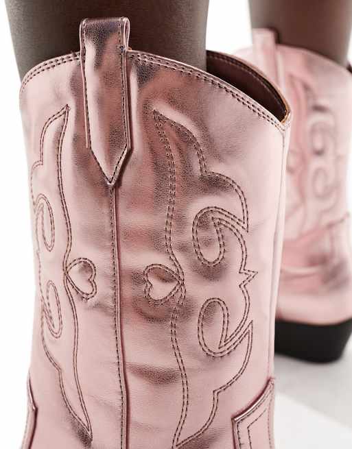 Womens pink cowboy boots with rhinestones sales
